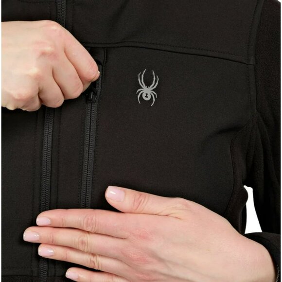 Spyder Womens Black Fleece Hooded Jacket M NWT - Picture 5 of 7